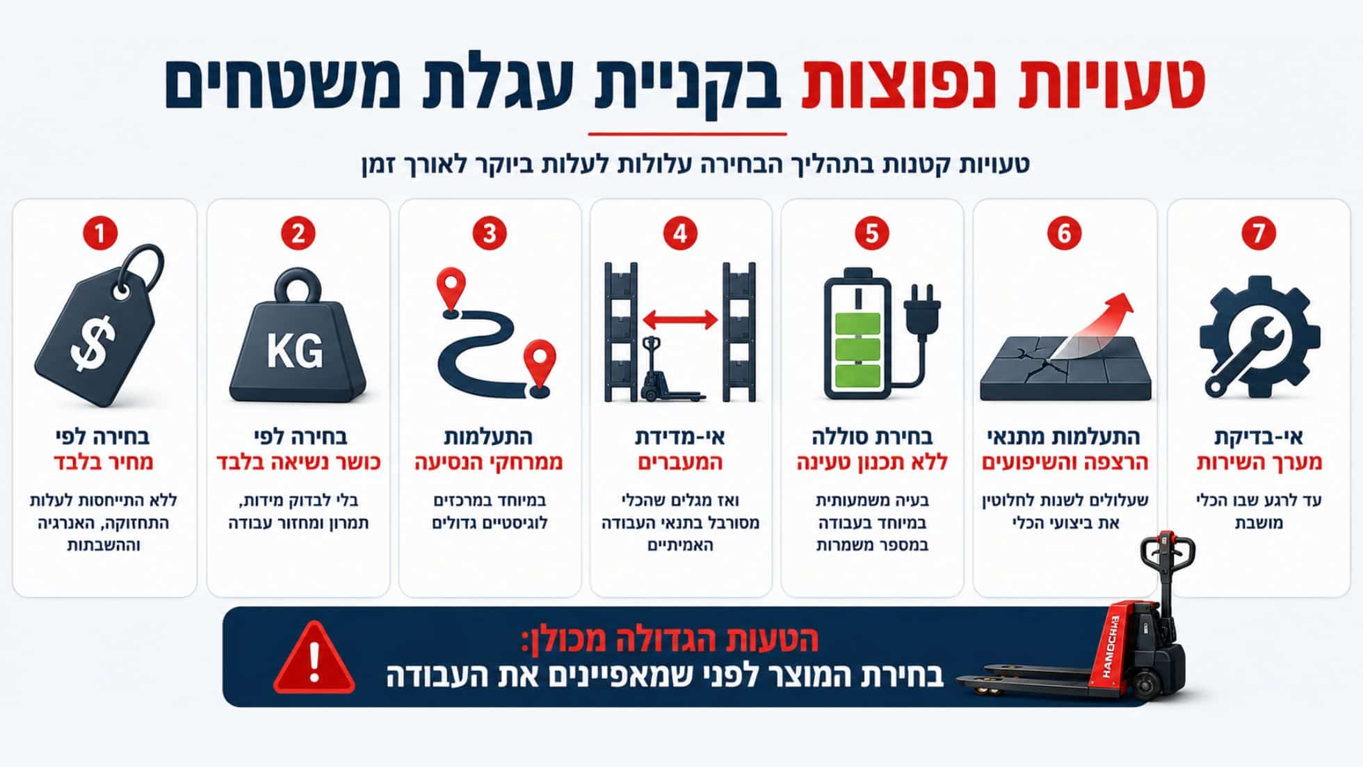 טעויות נפוצות בקניית עגלת משטחים